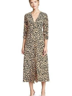 RIXO SILK CHEETAH DRESS